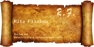 Ritz Filotea névjegykártya